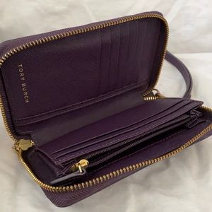 Tory Burch leather wristlet